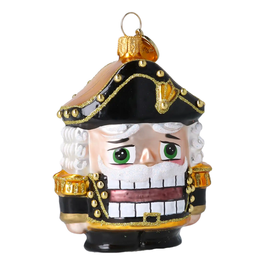 Enchanted Nutcracker. Handmade Glass Christmas ornament.