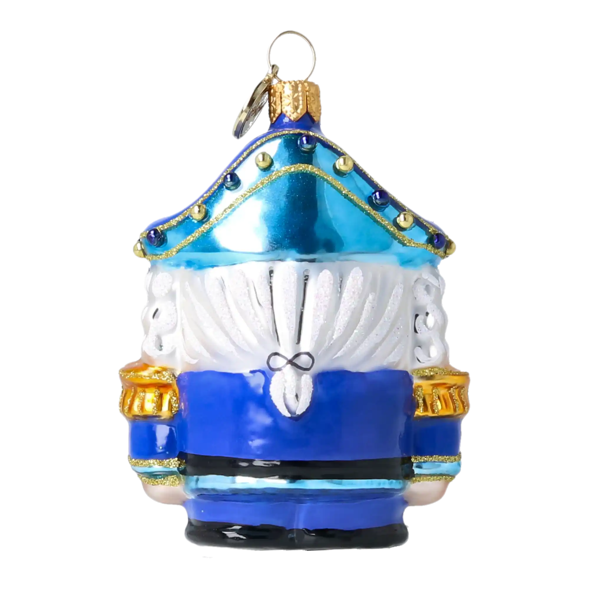 Blue Nutcracker - Glass Christmas Ornament.