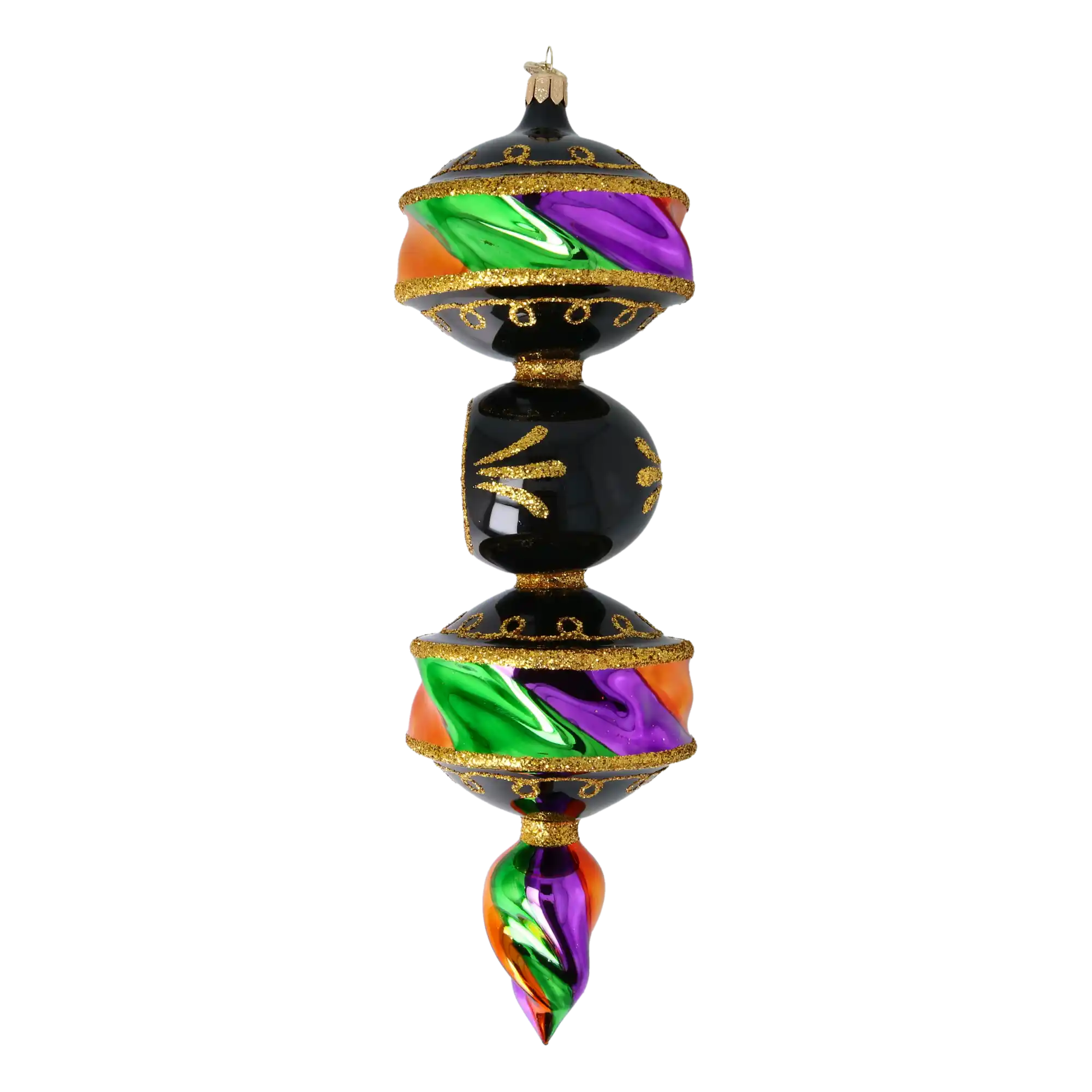 Jewel of the Night - Drop. Handmade Glass Christmas ornament.